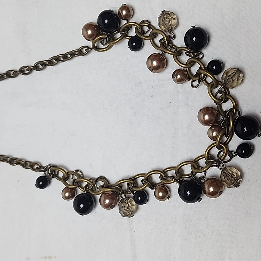 The Grit Crowd Black Bauble Necklace and Earring Set Y2K 2000s